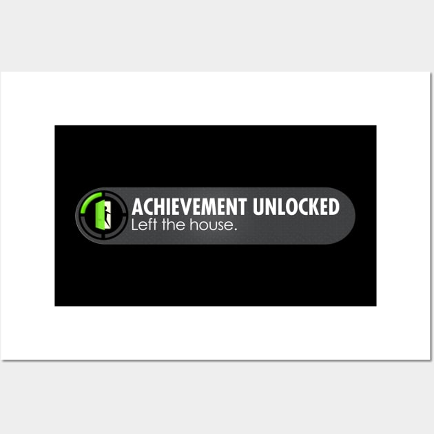 Achievement Unlocked Left House Funny Gamer T-Shirt Wall Art by NerdShizzle